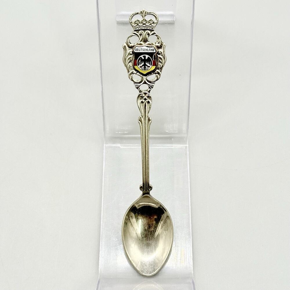 Deutschland USA Silver Vintage Mini Souvenir Spoon 4.5"